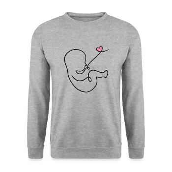 Battement de cœur Bébé Amour - Sweat-shirt Unisexe - gris chiné - Devant - Alina (178cm) & Michal (187cm)