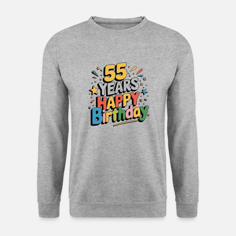 55 år - Gratulerer med dagen - Genser unisex - gråhvit melert