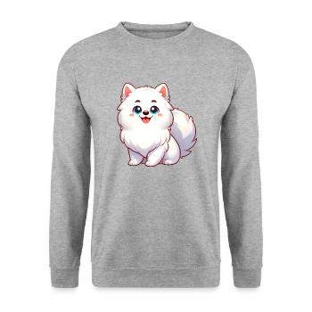 Spitz 4 - Unisex Pullover - Weißgrau meliert - Vorne - Alina (178cm) & Michal (187cm)