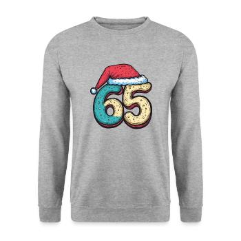 65 Number Christmas Cookie - Unisex Sweatshirt - salt & pepper - Front - Alina (178cm) & Michal (187cm)