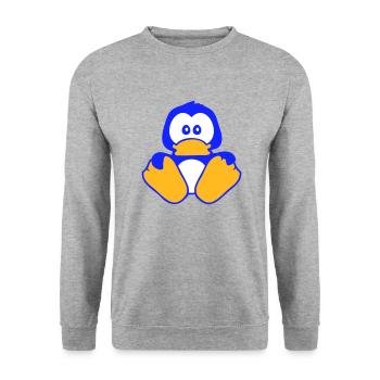 Mignon Penguin Siège Bébé Enfant Tout-petit Timide - Sweat-shirt Unisexe - gris chiné - Devant - Alina (178cm) & Michal (187cm)