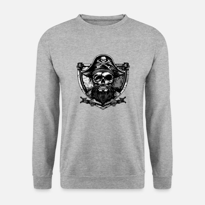 Pirate Skull Crest - Unisex Sweatshirt - salt & pepper
