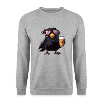 Bière de ski Raven Crow - Sweat-shirt Unisexe - gris chiné - Devant - Alina (178cm) & Michal (187cm)