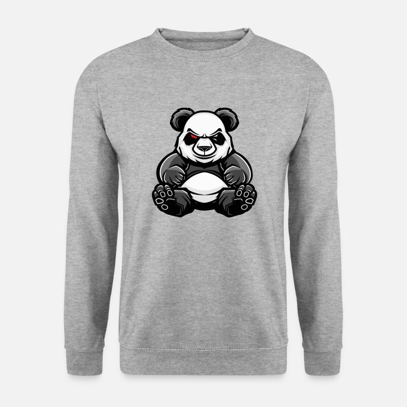 Panda Comic - Unisex Pullover - Weißgrau meliert