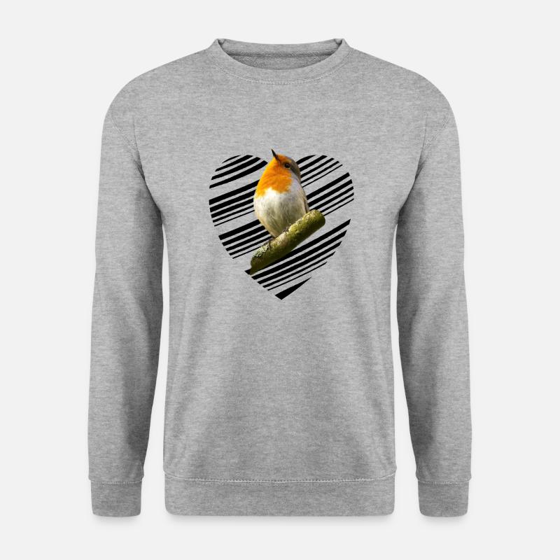 Robin Erithacus rubecula - Unisex Sweatshirt - salt & pepper