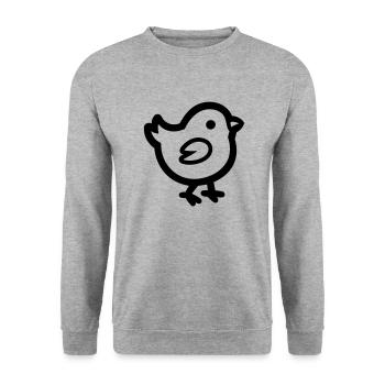 poussin - Sweat-shirt Unisexe - gris chiné - Devant - Alina (178cm) & Michal (187cm)