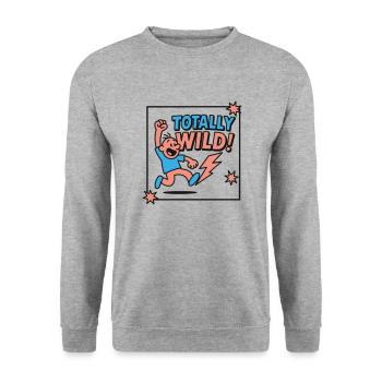 Komische Energieexplosion - Unisex Pullover - Weißgrau meliert - Vorne - Alina (178cm) & Michal (187cm)