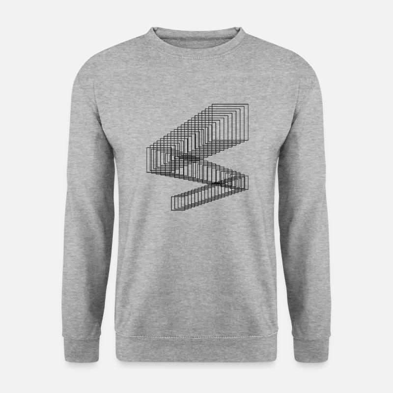 Design geometrischer Boxen - Unisex Pullover - Weißgrau meliert