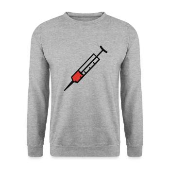 Spritze 2farb - Unisex Pullover - Weißgrau meliert - Vorne - Alina (178cm) & Michal (187cm)