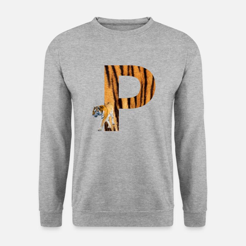tiger p - Unisex Pullover - Weißgrau meliert