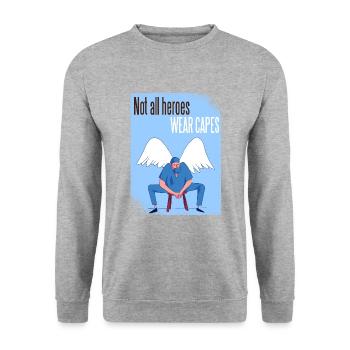 Not all heroes wear capes doctor nurse - Unisex Sweatshirt - salt & pepper - Front - Alina (178cm) & Michal (187cm)