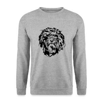 Havanese Dog Portrait Dog Wilsigns - Unisex Sweatshirt - salt & pepper - Front - Alina (178cm) & Michal (187cm)
