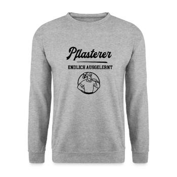 Pflasterer Ausbildung Bestanden Azubi Straßenbau - Unisex Pullover - Weißgrau meliert - Vorne - Alina (178cm) & Michal (187cm)