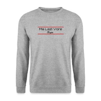 Hopa Xopa Lazca Lazuri Lazisch T-Shirt - Unisex Pullover - Weißgrau meliert - Vorne - Alina (178cm) & Michal (187cm)