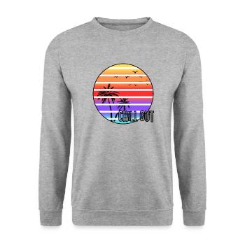 Chill out summer motif with palm tree in sunset - Unisex Sweatshirt - salt & pepper - Front - Alina (178cm) & Michal (187cm)
