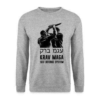 Krav Maga Autodéfense Sport de combat Arts martiaux - Sweat-shirt Unisexe - gris chiné - Devant - Alina (178cm) & Michal (187cm)