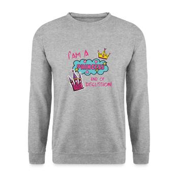 SLOGAN 4 01 - Unisex Pullover - Weißgrau meliert - Vorne - Alina (178cm) & Michal (187cm)