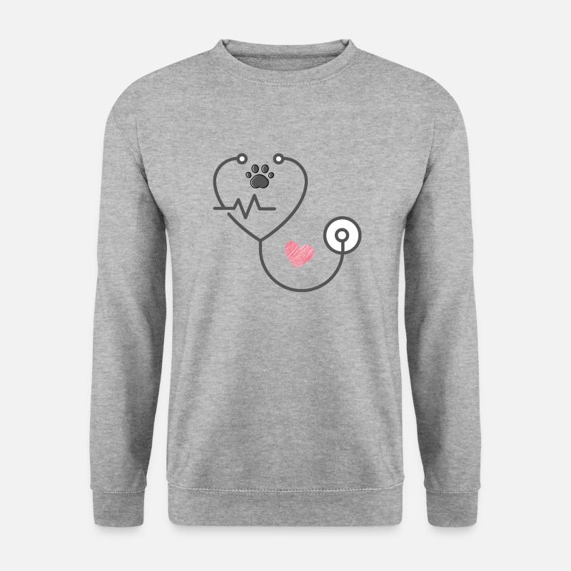 Tierarzt, Tierarzt Stethoskop. - Unisex Pullover - Weißgrau meliert
