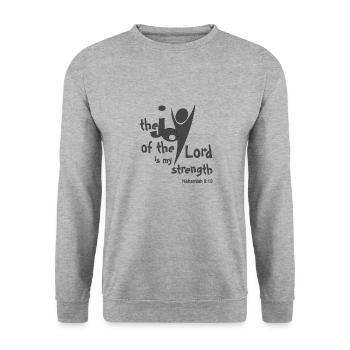 Christian Design the Joy of the Lord is My - Unisex Sweatshirt - salt & pepper - Front - Alina (178cm) & Michal (187cm)