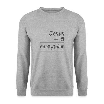 Le design chrétien Jésus et zéro est tout - Sweat-shirt Unisexe - gris chiné - Devant - Alina (178cm) & Michal (187cm)