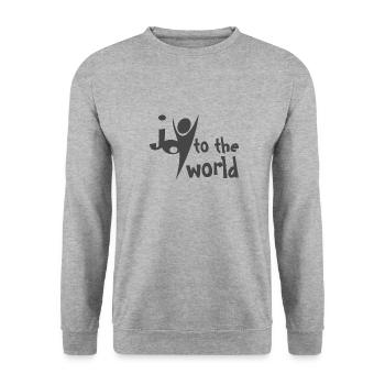 Christian Christmas Design Joy to the World - Unisex Sweatshirt - salt & pepper - Front - Alina (178cm) & Michal (187cm)