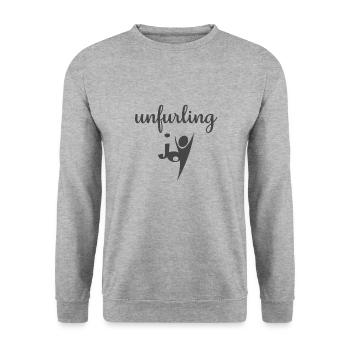 Christian Design Unfurling Joy - Unisex Sweatshirt - salt & pepper - Front - Alina (178cm) & Michal (187cm)