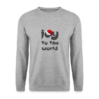 Christian Christmas Design Joy to the World - Unisex Sweatshirt - salt & pepper - Front - Alina (178cm) & Michal (187cm)