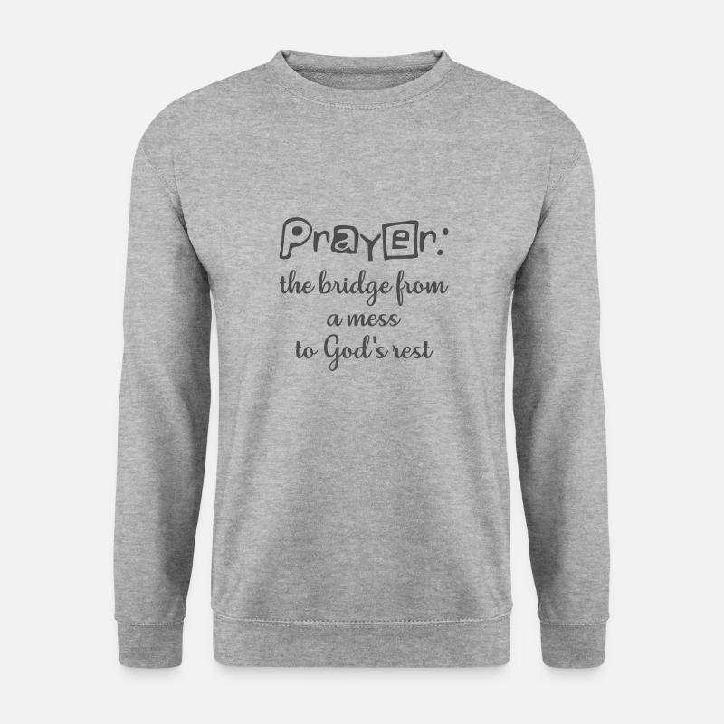 Christian Design Prayer, Die Brücke aus einem Durcheinander - Unisex Pullover - Weißgrau meliert