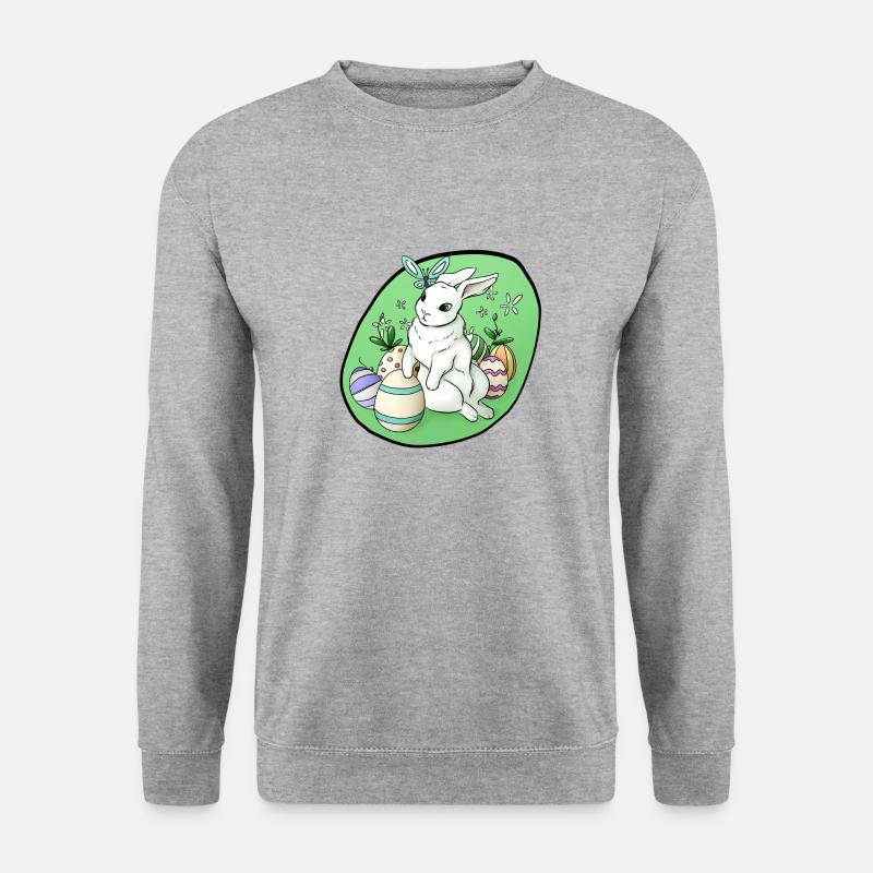 Osterhase - Unisex Pullover - Weißgrau meliert