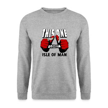 Drapeau de l’île de Man Triskele Drapeau de l’île de Man - Sweat-shirt Unisexe - gris chiné - Devant - Alina (178cm) & Michal (187cm)