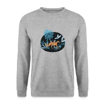Saluki in the tropical forest - Unisex Sweatshirt - salt & pepper - Front - Alina (178cm) & Michal (187cm)