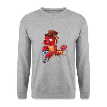 Tierkreis: Krebs - Unisex Pullover - Weißgrau meliert - Vorne - Alina (178cm) & Michal (187cm)