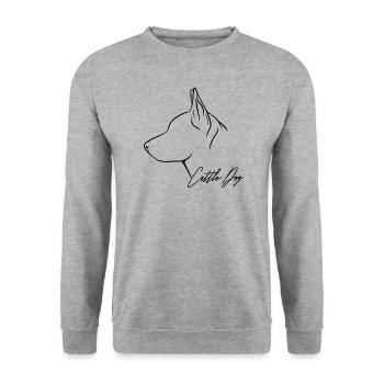 Profil de chien de bouvier Chien de troupeau Chiens Chien Wilsigns - Sweat-shirt Unisexe - gris chiné - Devant - Alina (178cm) & Michal (187cm)