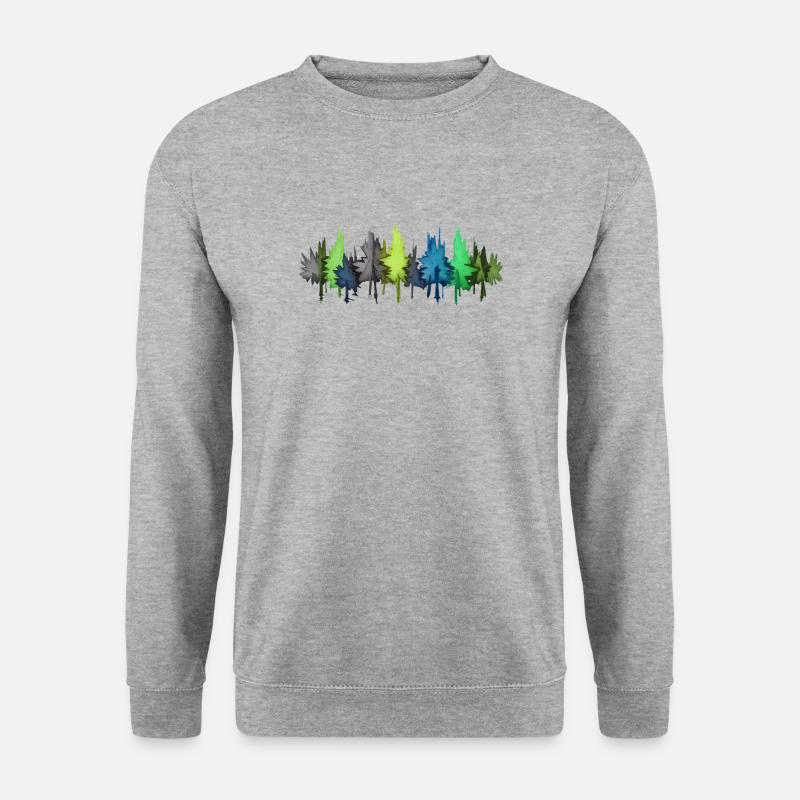 Bunter Wald Bäume bunt - Unisex Pullover - Weißgrau meliert