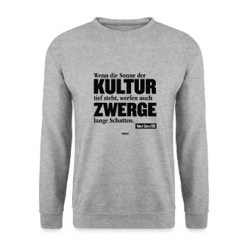 Kultur-Zwerge - Unisex Pullover - Weißgrau meliert - Vorne - Alina (178cm) & Michal (187cm)
