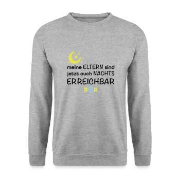 lustige Babysprüche - Unisex Pullover - Weißgrau meliert - Vorne - Alina (178cm) & Michal (187cm)