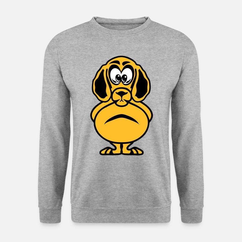 Hundekopf, der Tierkind zeichnet - Unisex Pullover - Weißgrau meliert