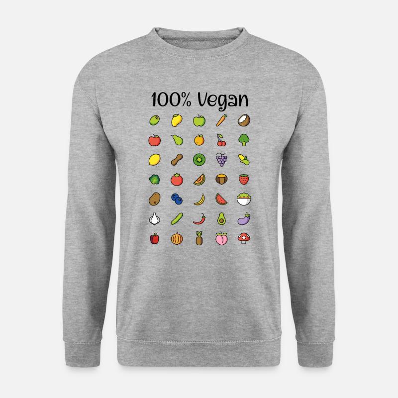 100 % Vegan - Unisex Pullover - Weißgrau meliert