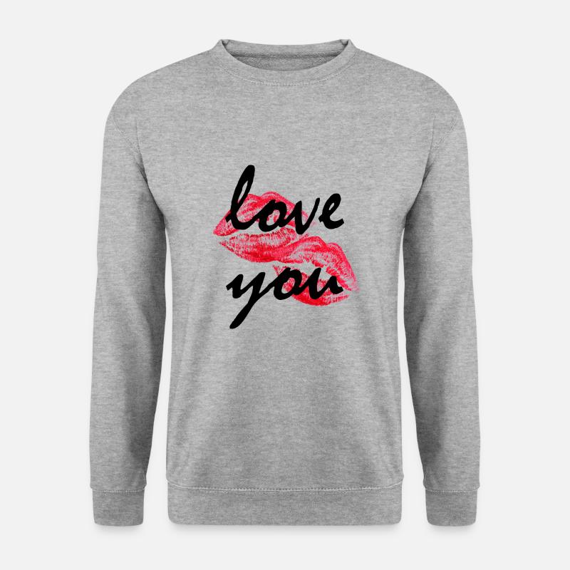 Ich liebe dich - Unisex Pullover - Weißgrau meliert