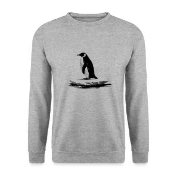 Manchot majestueux - Sweat-shirt Unisexe - gris chiné - Devant - Alina (178cm) & Michal (187cm)