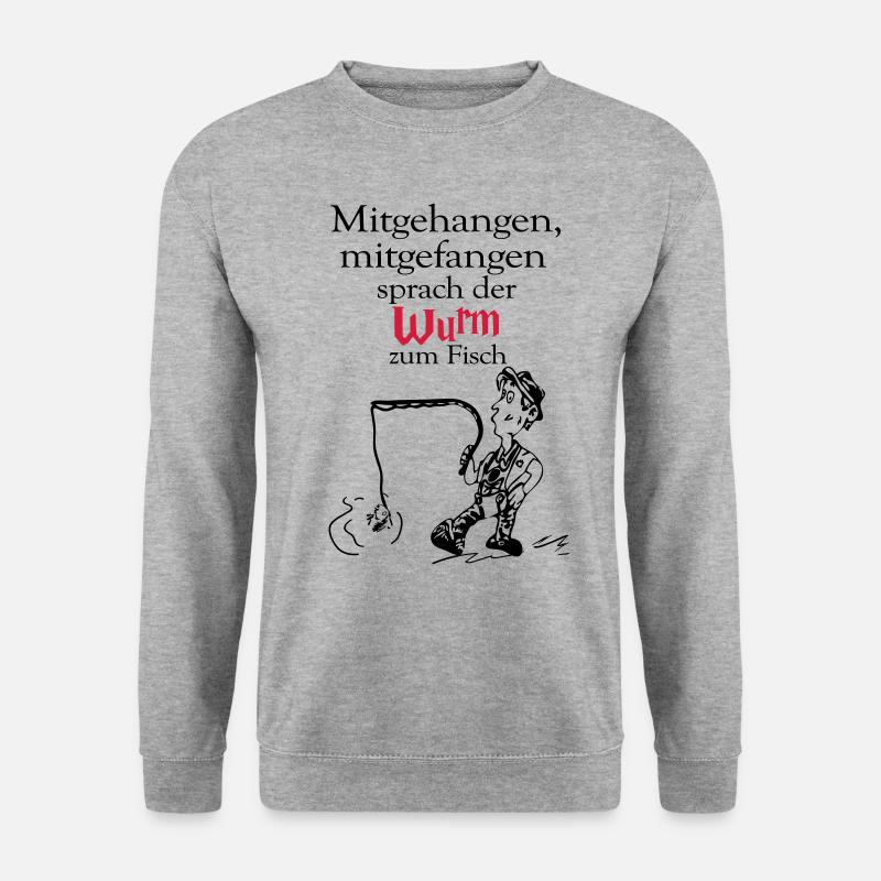 Mitgehangen, mitgefangen - Unisex Pullover - Weißgrau meliert