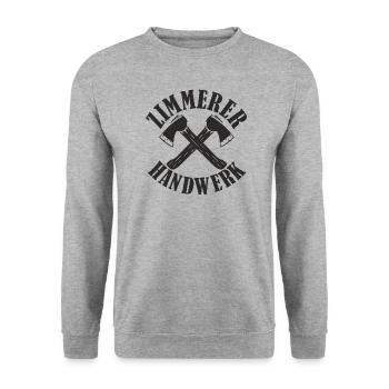 ZIMMERER HANDWERK - Unisex Pullover - Weißgrau meliert - Vorne - Alina (178cm) & Michal (187cm)