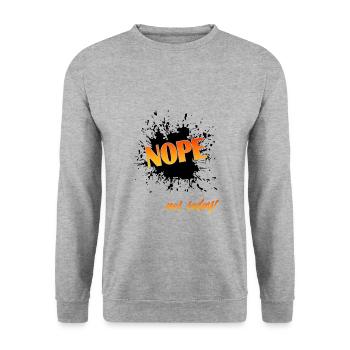 Nope not today - Unisex Pullover - Weißgrau meliert - Vorne - Alina (178cm) & Michal (187cm)