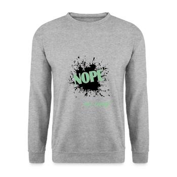 Nope not today - Unisex Pullover - Weißgrau meliert - Vorne - Alina (178cm) & Michal (187cm)