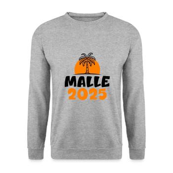 Malle 2025 - Unisex Pullover - Weißgrau meliert - Vorne - Alina (178cm) & Michal (187cm)