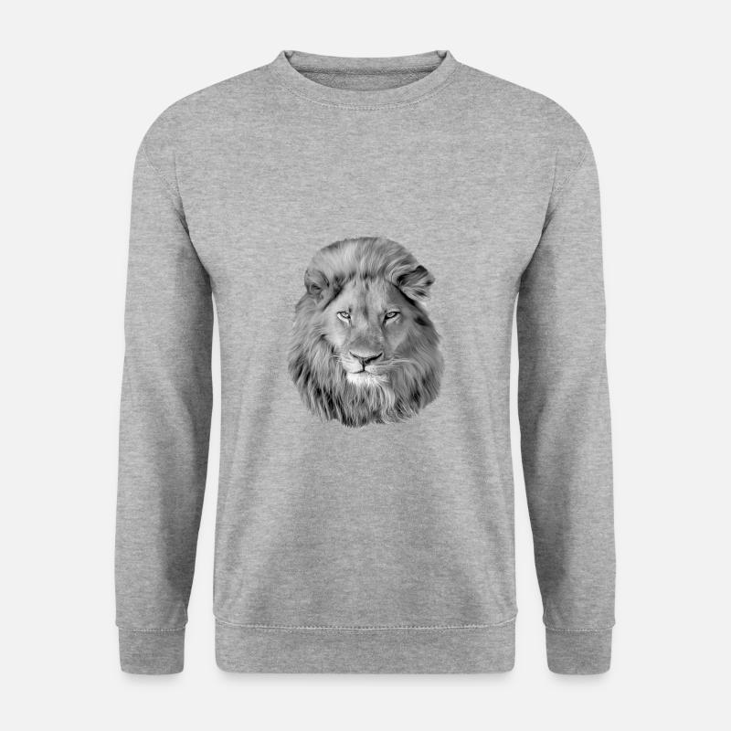 Löwe - Unisex Pullover - Weißgrau meliert