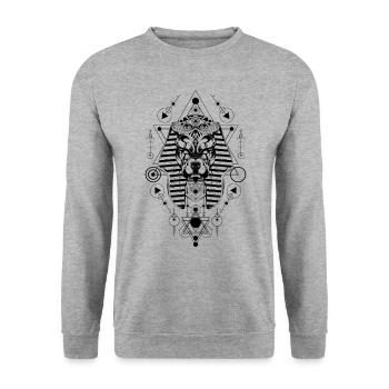 masque abstrait - Sweat-shirt Unisexe - gris chiné - Devant - Alina (178cm) & Michal (187cm)