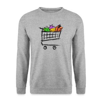 Full Shopping Cart Shopping Bags Gifts - Unisex Sweatshirt - salt & pepper - Front - Alina (178cm) & Michal (187cm)
