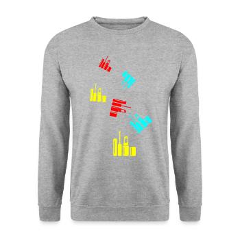 Make Up Cosmetics Icon - Unisex Sweatshirt - salt & pepper - Front - Alina (178cm) & Michal (187cm)