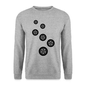 Réglage des pneus - Sweat-shirt Unisexe - gris chiné - Devant - Alina (178cm) & Michal (187cm)